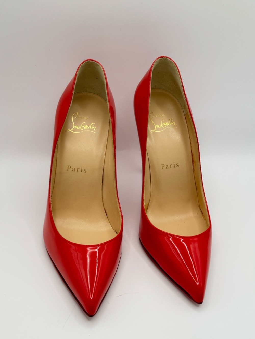 Christian Louboutin Kate 100 Patent Leather Red Pump Size 36 Excellent